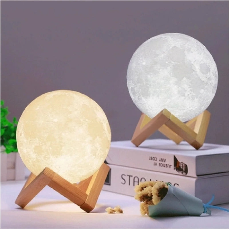 Lua Cheia Luminária 3D com 7 cores