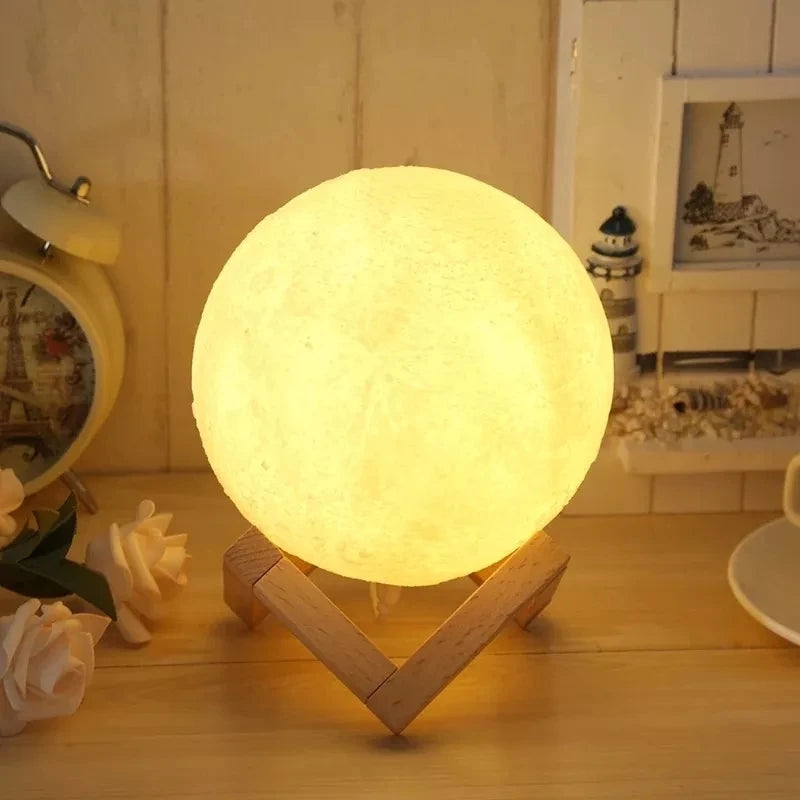 Moon Lamp Odacasa - Luminária Lua 3D USB com difusor