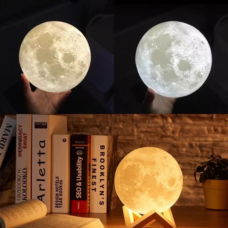 Moon Lamp Odacasa - Luminária Lua 3D USB com difusor